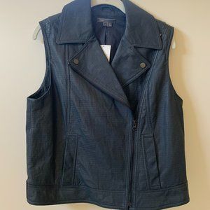 Vince Blue Leather Vest (Size: Large, Retail: $895)